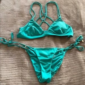 Teal beach bunny swim bikini set